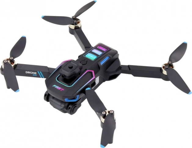 Dron LU60 cu cameră dublă HD și lumini LED negru