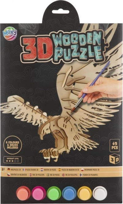 Puzzle 3D de colorat din lemn Vultur