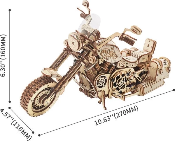 Puzzle 3D din lemn Motocicletă Cruiser - 420 Piese