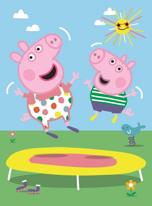 Puzzle Peppa Pig pe trambulină 20 piese