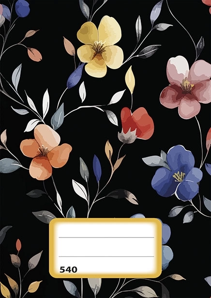 Caiet A5 fără linii cu motiv floral