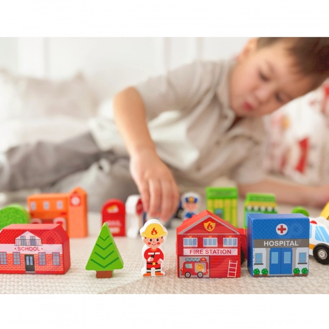 Set de construcții și figurine oraș Tooky Toy