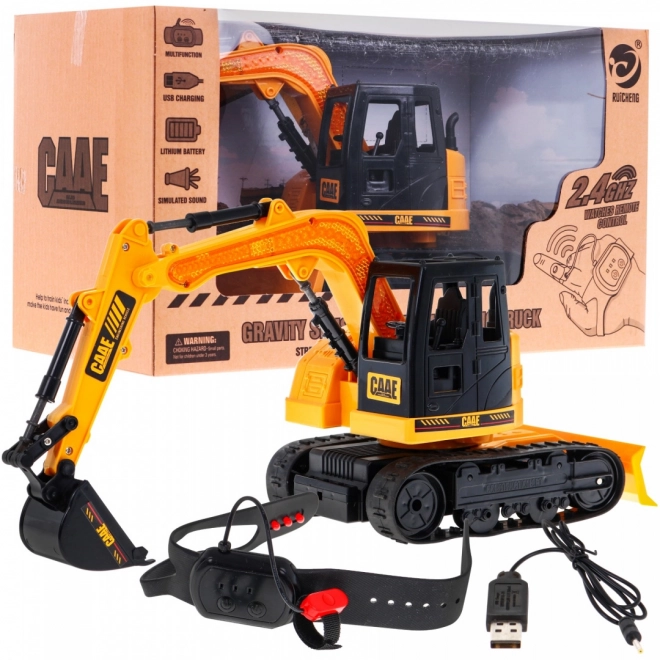 Excavator controlat cu mână pentru copii 6+ cu brățară inteligentă