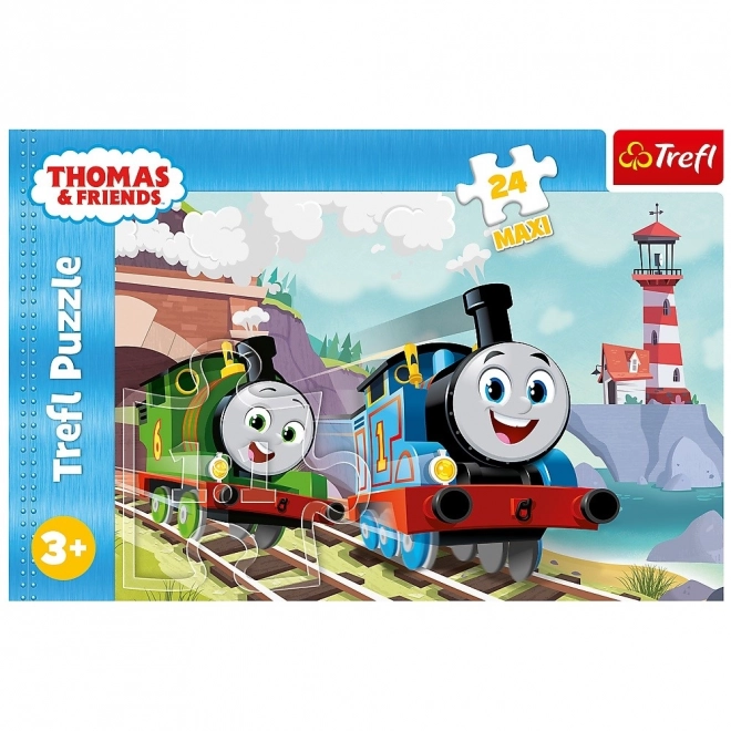 Puzzle Maxi Thomas și Percy pe șine