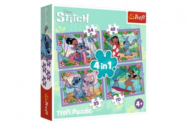 Puzzle 4 în 1 zi nebună Lilo și Stitch