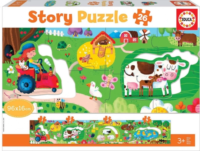 Puzzle Educa Poveste la Fermă, 26 piese