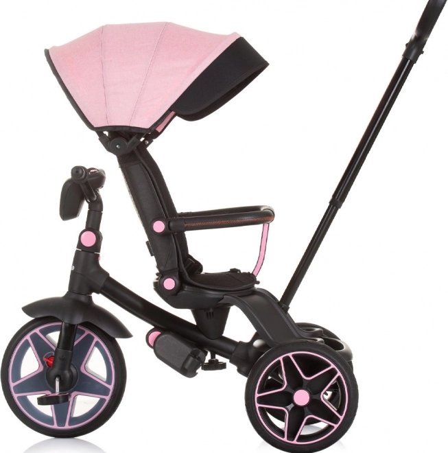 Tricicletă cu copertină și cutie muzicală Chipolino Derby 2în1 Flamingo
