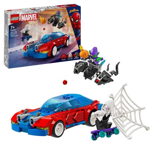 Mașină de curse Spider-Man și Green Goblin LEGO Super Heroes