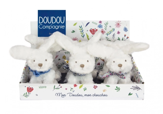 Doudou Iepuraș de pluș cu bandană 12 cm