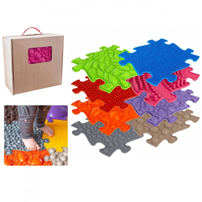 Mată senzorială ortopedică cu puzzle Woopie