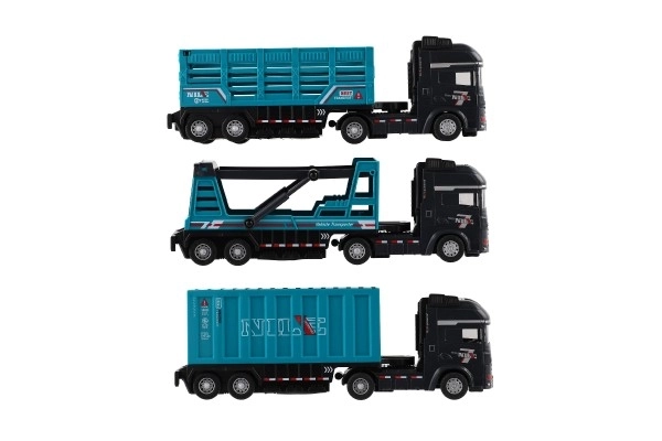 Camion de transport din plastic cu remorcă 26cm cu inerție