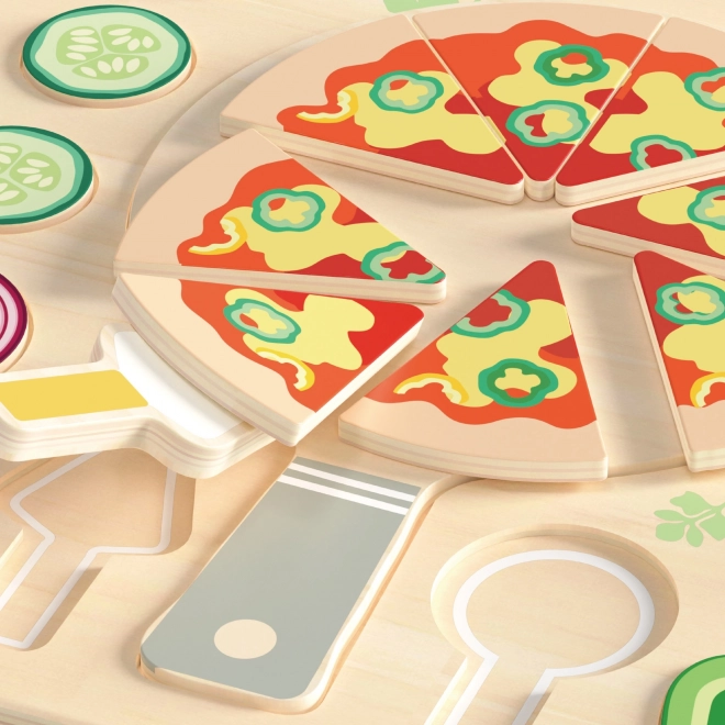 CLASSIC WORLD Pizza din lemn pentru feliere, puzzle 22 de piese