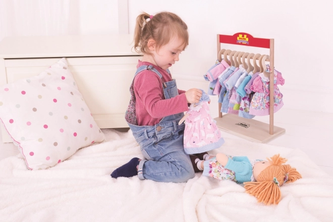 Pyjama roz pentru păpușă Bigjigs Toys 28 cm