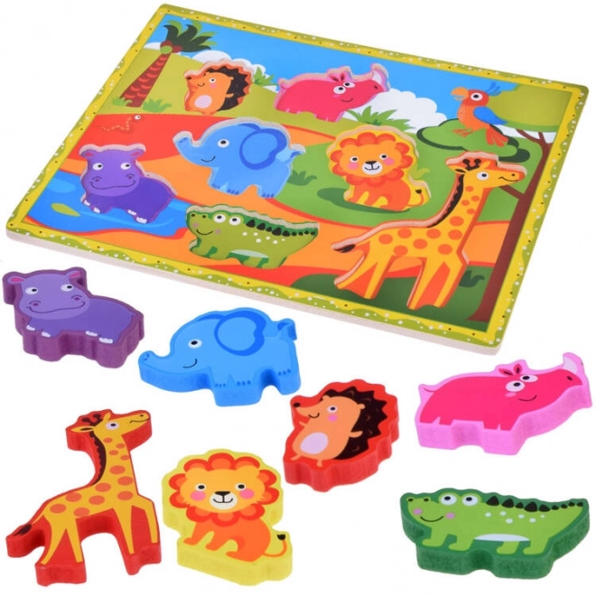 Puzzle din lemn safari cu animale