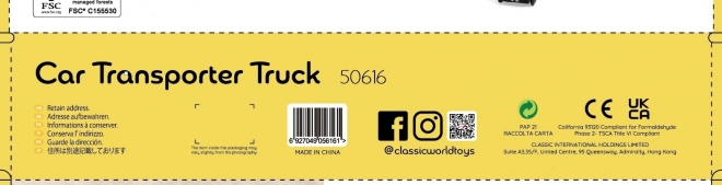 Transportator auto din lemn cu 4 vehicule - Classic World