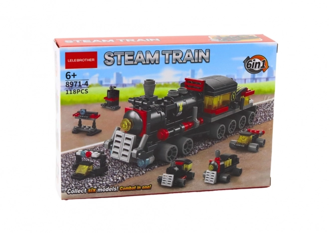 Set de construcție 6 în 1 Locomotivă 118 piese