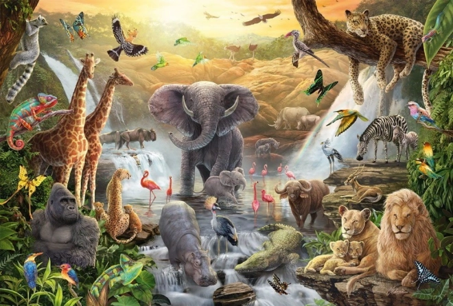 Puzzle Animale în Africa 60 piese