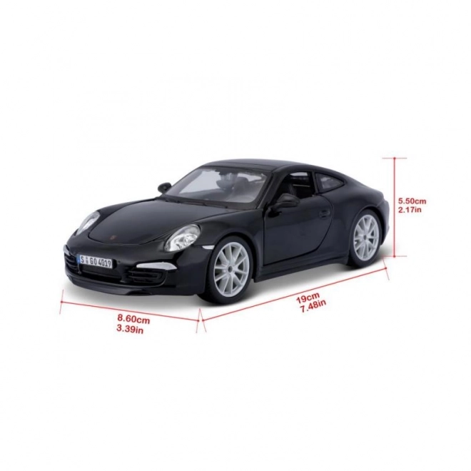 Model metalic Porsche 911 Carrera S negru la scară 1/24