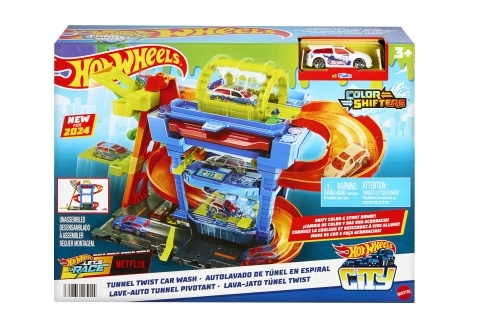 Spălătorie Auto Hot Wheels City Color Shifters cu tunel rotativ