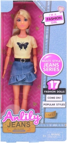 Păpușa Lili în Fustă de Denim 30 cm