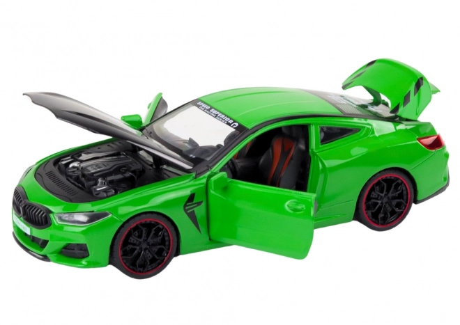 Mașină Sport Metalică cu Fricțiune și Elemente Mobile 1:24 Verde