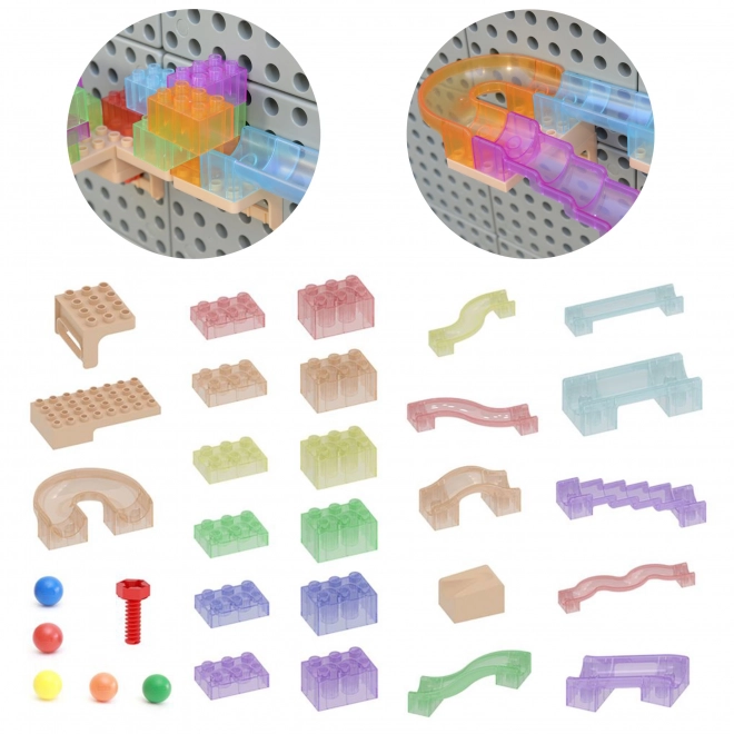 Set de construcție Masterkidz pentru traseu cu bile – Tabla STEM 120 piese