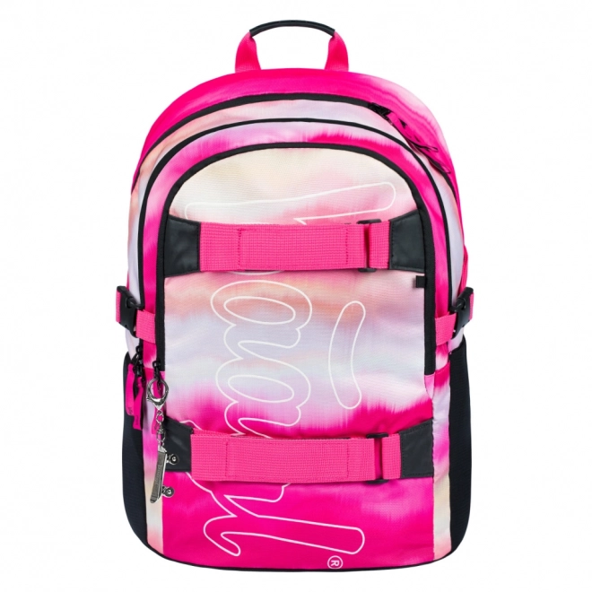 Set 3 piese BAAGL Skate Roz Rozstriptat: Rucsac, Penar, Săculeț