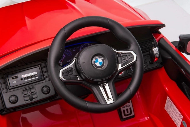 Mașină cu acumulator BMW M5 cu platformă pentru părinți roșu lăcuit