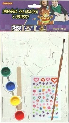 Puzzle 3D suport creioane Ursuleț cu culori