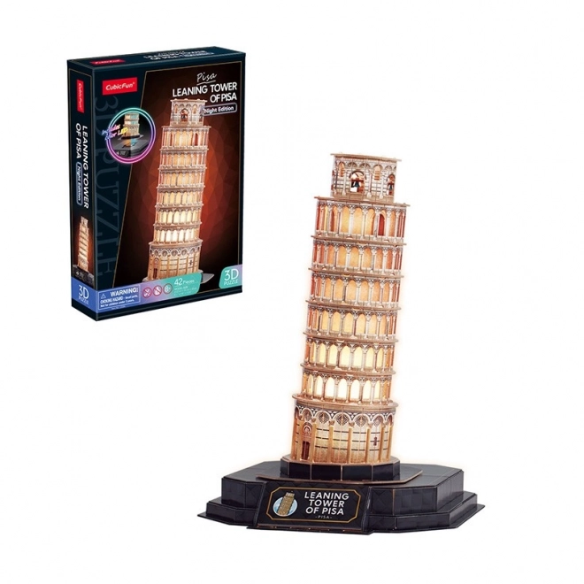 puzzle 3d led turnul înclinat din pisa (versiunea de noapte)