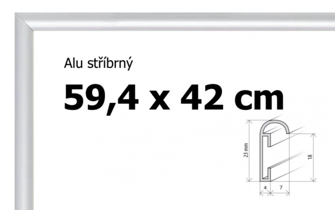 Rama din aluminiu pentru puzzle, format A2, argintiu