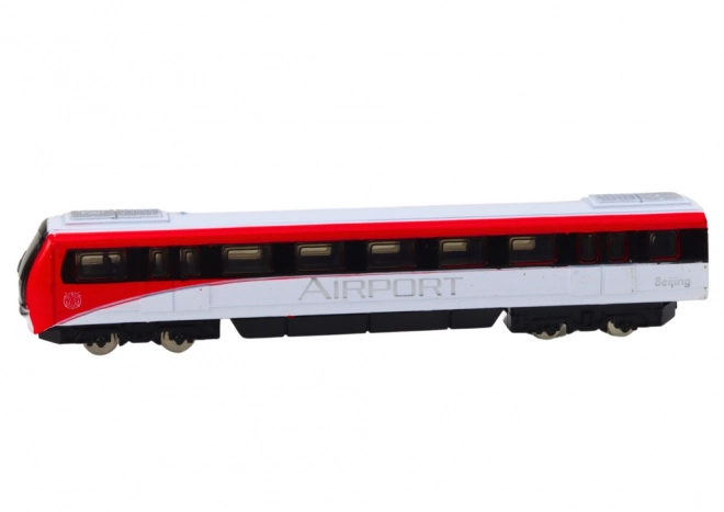 Model tren colectibil roșu-alb scară 1:48