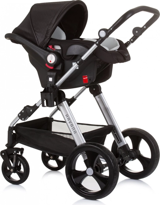 CHIPOLINO Cărucior combinat HAVANA 2in1 Obsidian – Argint