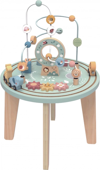 Măsuță activă Montessori din lemn TOOKY TOY cu labirint motric