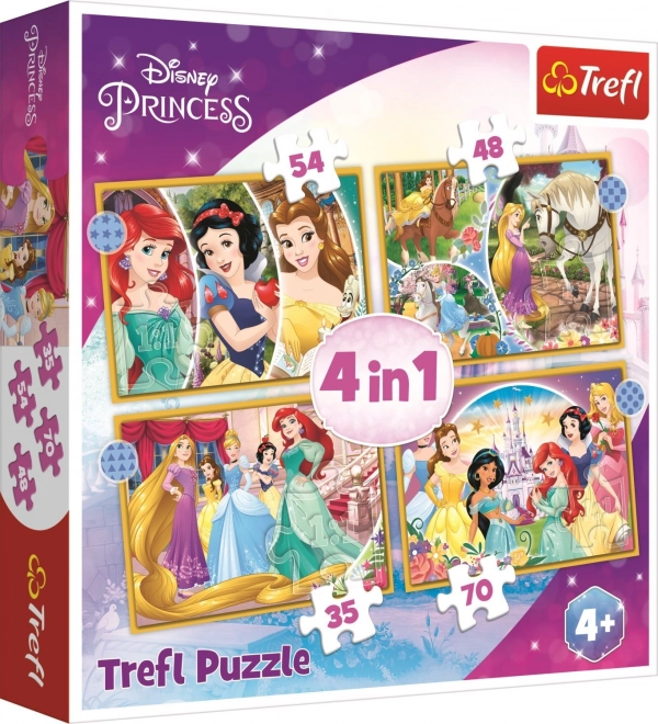 puzzle Disney Prințese zi fericită 4 în 1