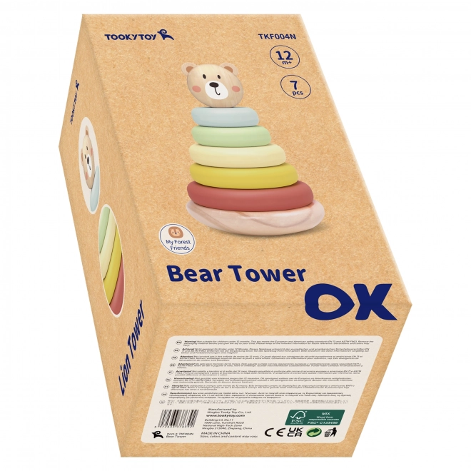 Piramida din lemn Ursuleț Tooky Toy