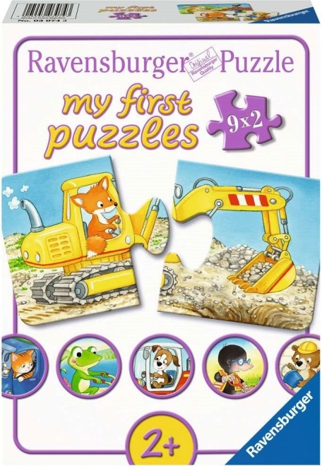 Primele puzzle-uri ale animalelor la construcție