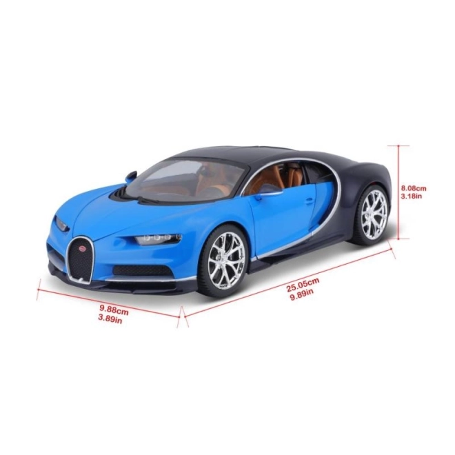 Mașinuță metalică Bugatti Chiron albastru Bburago 1:18