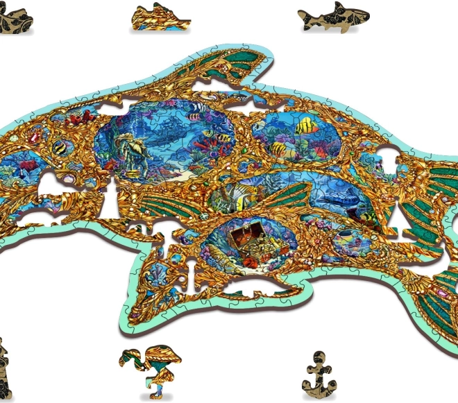 Motiv artistic cu delfin și piese „whimsy” marine