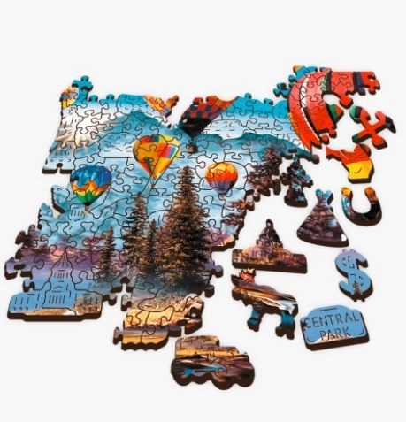 Puzzle din lemn baloane colorate 1000 piese