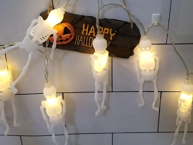 Ghirlanda LED cu schelete pentru Halloween 2m