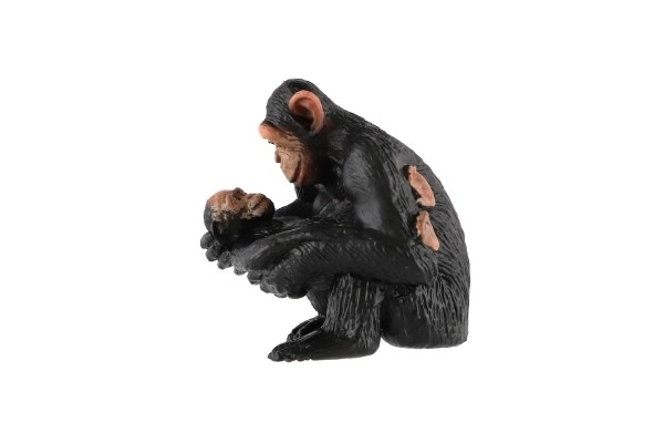 Șimpanzeu învățat femelă cu pui zooted figurine plastice 5cm