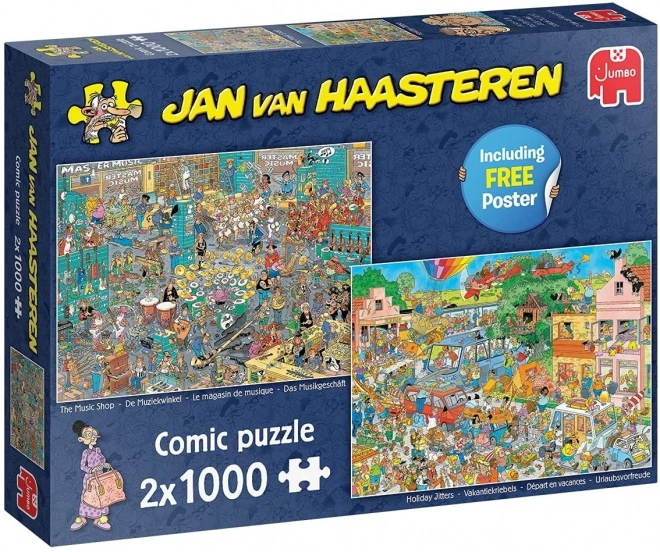 Puzzle Jumbo Jan van Haasteren - Magazin de muzică și Nervozitate în vacanță