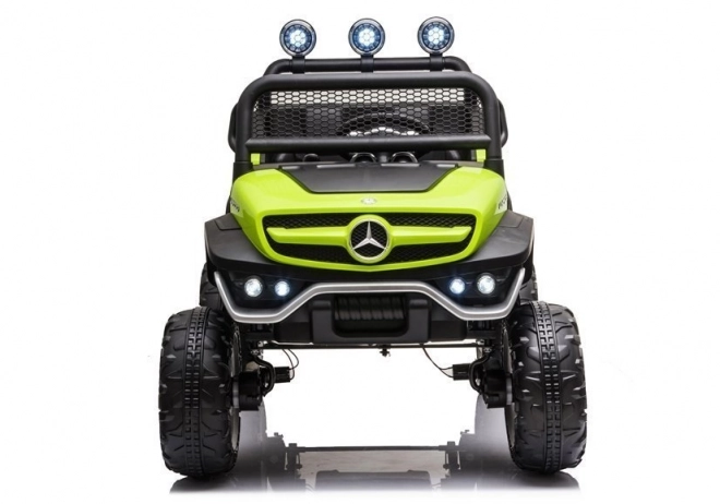 Mașină cu acumulator Mercedes Unimog S roșie – Verde