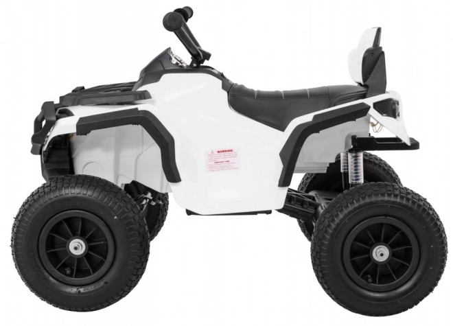 Baterie pentru copii ATV Air Quad Alb + roți gonflabile + radio MP3 + pornire gratuită
