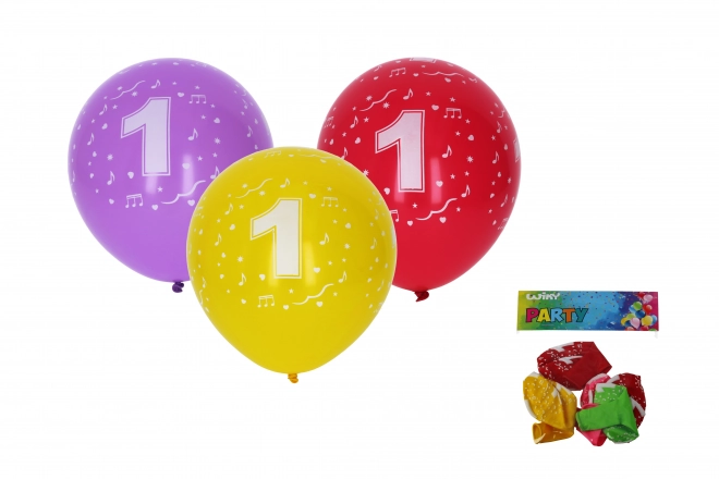 Balon gonflabil 30 cm - set 5 buc, cu numărul 1