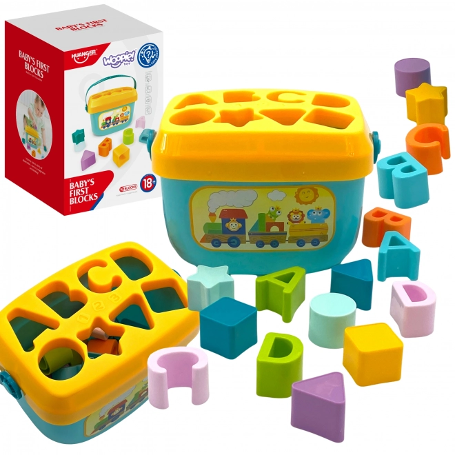Jucărie educativă sortator 2 în 1 cu alfabet și forme WOOPIE