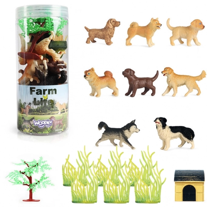 Set figurine câini Woopie 16 piese