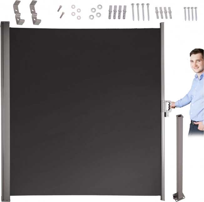 Marchiză laterală gri 180 x 400 cm