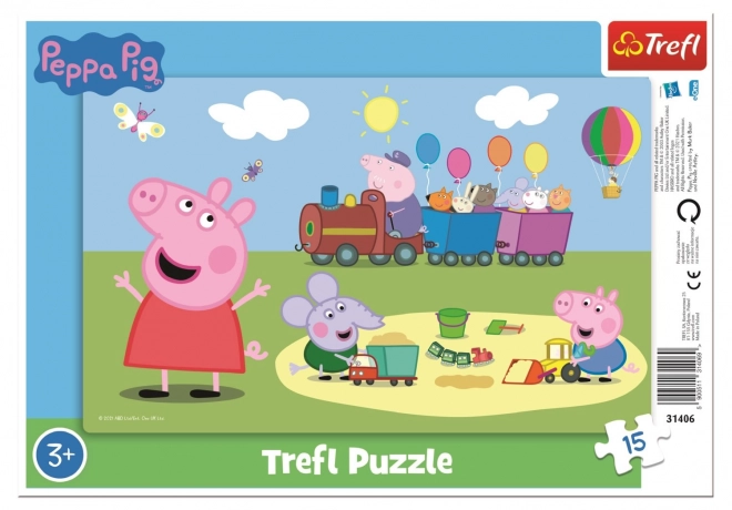 Puzzle Peppa Pig: Trenulețul Vesel 15 piese